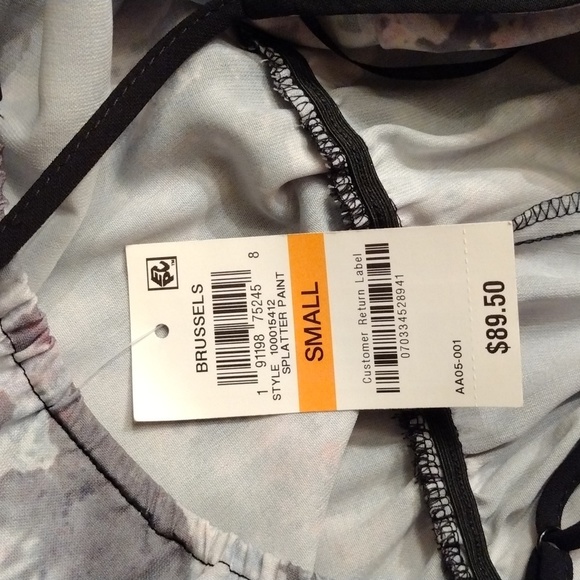 bar III Women's Brussels Splatter Paint Jumpsuit, Gray, Size SMALL NWT - Picture 7 of 10